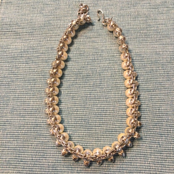 Vintage Faux Pearl and Diamond Necklace - Picture 2 of 4